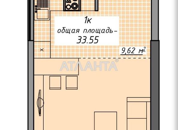 1-комнатная квартира по адресу Курортный пер. (площадь 33,6 м2) - Atlanta.ua - фото 2