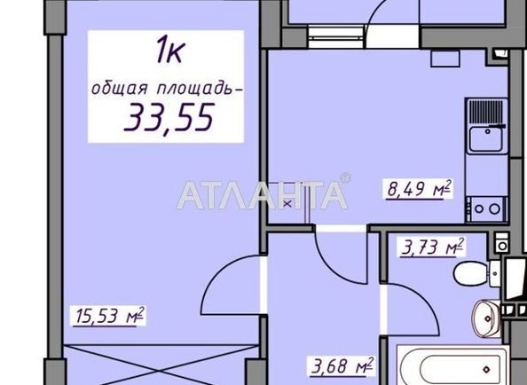 1-room apartment apartment by the address st. Massiv 10 (area 33,0 m2) - Atlanta.ua - photo 5