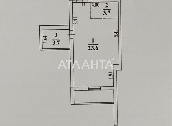 1-кімнатна квартира за адресою Фонтанська дор. (площа 34,6 м²) - Atlanta.ua - фото 2