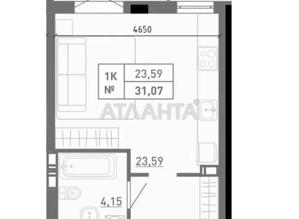 1-комнатная квартира по адресу ул. Слободская (площадь 31,1 м2) - Atlanta.ua - фото 3