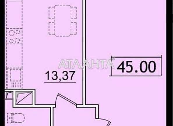1-кімнатна квартира за адресою вул. Сахарова (площа 44,3 м²) - Atlanta.ua - фото 2