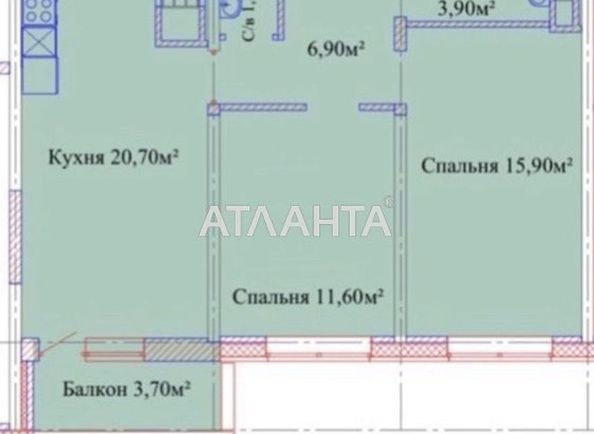 2-rooms apartment apartment by the address st. Varnenskaya (area 65,0 m2) - Atlanta.ua - photo 2