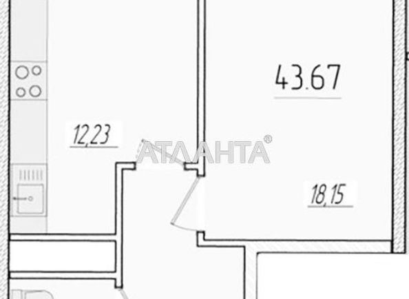 1-комнатная квартира по адресу ул. Краснова (площадь 43,7 м2) - Atlanta.ua - фото 3