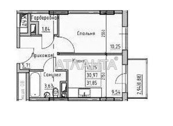 1-room apartment apartment by the address st. Raskidaylovskaya Stanislavskogo (area 33,6 m2) - Atlanta.ua - photo 2