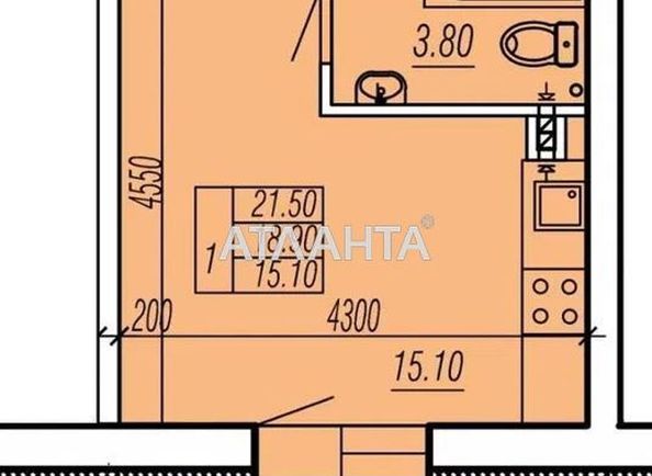 1-кімнатна квартира за адресою вул. Степовая (площа 22,0 м2) - Atlanta.ua - фото 2