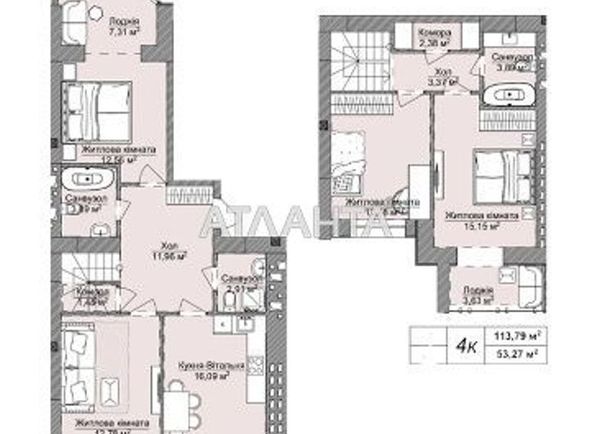 4+-rooms apartment apartment by the address st. Dnepropetr dor Semena Paliya (area 117,0 m2) - Atlanta.ua