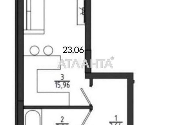 1-комнатная квартира по адресу ул. Чехова (площадь 23,1 м2) - Atlanta.ua - фото 3