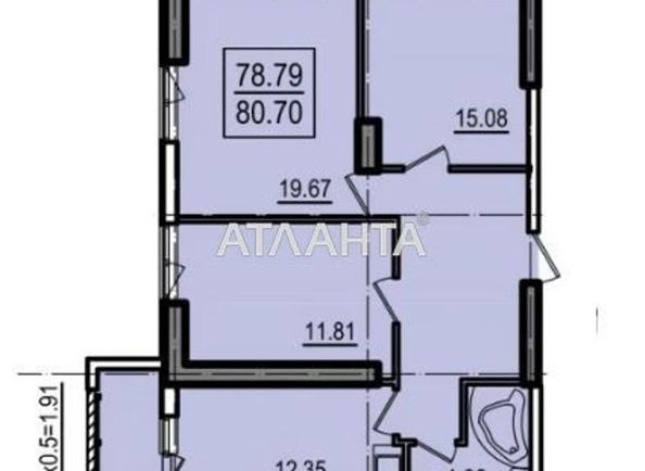 3-комнатная квартира по адресу ул. Дача ковалевского (площадь 80,7 м2) - Atlanta.ua - фото 2