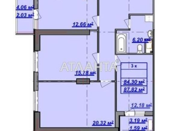 3-комнатная квартира по адресу ул. Дача ковалевского (площадь 87,8 м2) - Atlanta.ua - фото 2