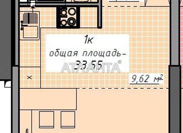 1-комнатная квартира по адресу Курортный пер. (площадь 33,6 м2) - Atlanta.ua