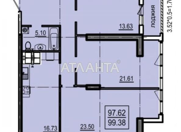 3-комнатная квартира по адресу ул. Дача ковалевского (площадь 99,4 м2) - Atlanta.ua - фото 2