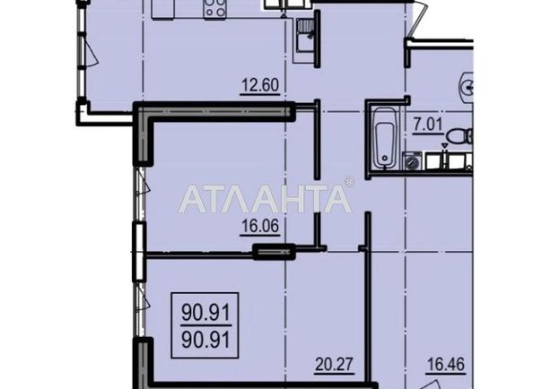 3-комнатная квартира по адресу ул. Дача ковалевского (площадь 90,9 м2) - Atlanta.ua - фото 2