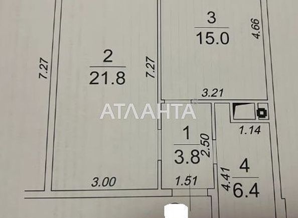 1-room apartment apartment by the address st. Zhemchuzhnaya (area 47 m²) - Atlanta.ua - photo 3