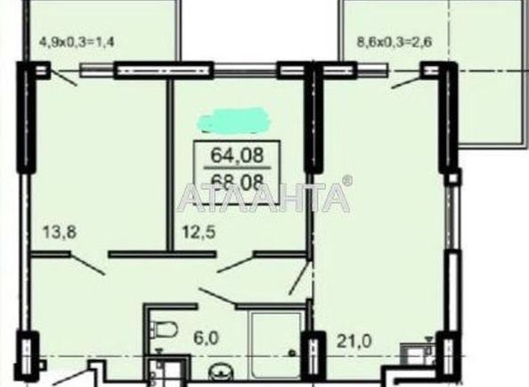 2-rooms apartment apartment by the address st. Topolinnyy per (area 68,1 m2) - Atlanta.ua - photo 2