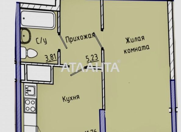 1-комнатная квартира по адресу ул. Каманина (площадь 40,0 м2) - Atlanta.ua - фото 12