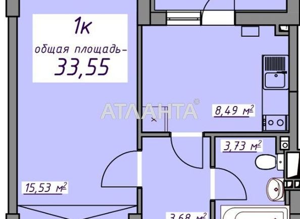 1-room apartment apartment by the address st. Massiv 10 (area 33,5 m²) - Atlanta.ua - photo 5
