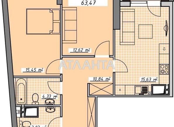 2-комнатная квартира по адресу Курортный пер. (площадь 63,5 м2) - Atlanta.ua - фото 7