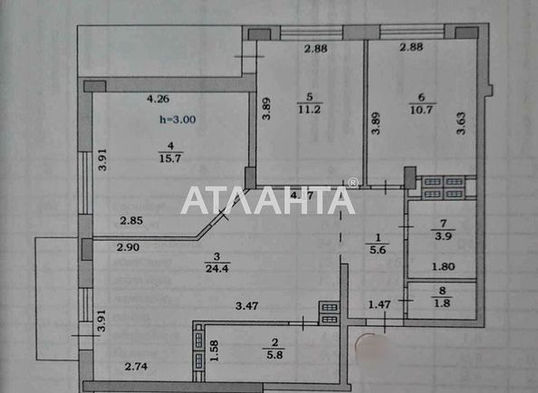 3-rooms apartment apartment by the address st. Vannyy per (area 89,0 m2) - Atlanta.ua - photo 6