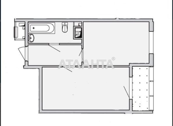 1-room apartment apartment by the address st. Zhemchuzhnaya (area 44,4 m²) - Atlanta.ua - photo 2