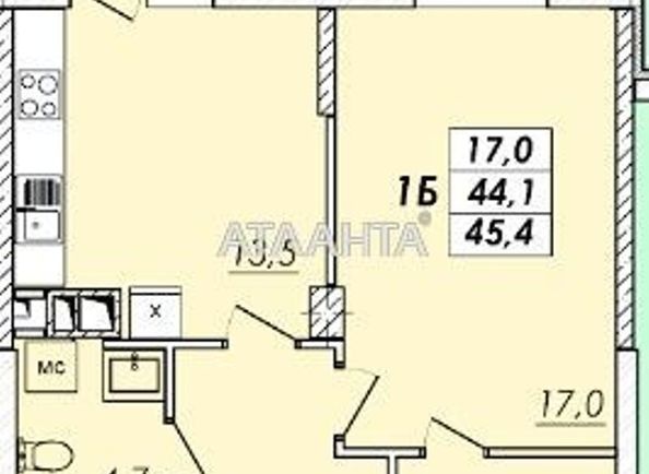 1-room apartment apartment by the address st. Ovidiopolskaya dor (area 45,0 m2) - Atlanta.ua - photo 6