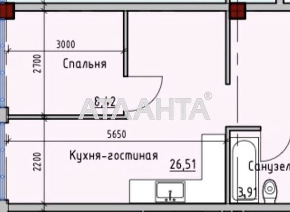 1-room apartment apartment by the address st. Primorskaya Suvorova (area 42,2 m²) - Atlanta.ua - photo 9