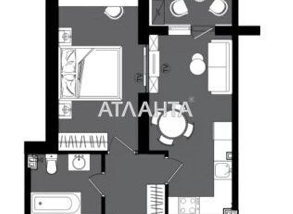 1-кімнатна квартира за адресою вул. Дача ковалевського (площа 42,4 м2) - Atlanta.ua - фото 2