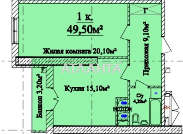 1-room apartment apartment by the address st. Leontovicha Belinskogo (area 50,3 m2) - Atlanta.ua - photo 9