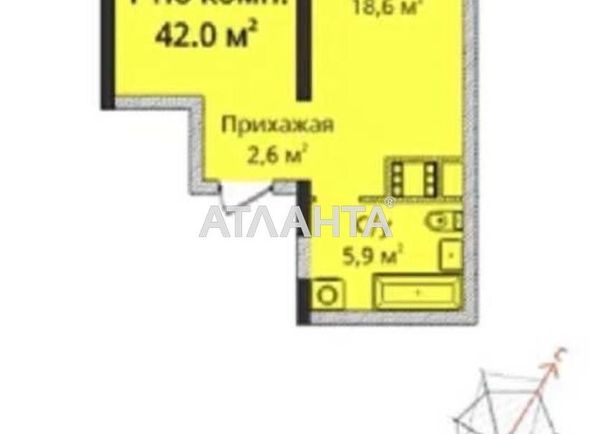 1-кімнатна квартира за адресою Гагаріна пр. (площа 42 м²) - Atlanta.ua - фото 3