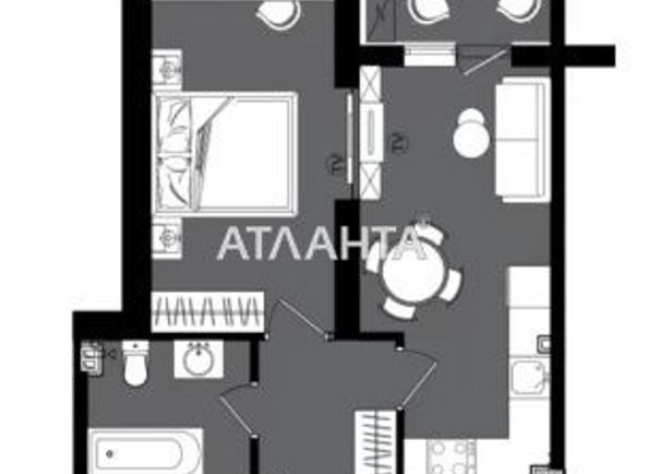 1-кімнатна квартира за адресою вул. Дача ковалевського (площа 39,5 м2) - Atlanta.ua - фото 2