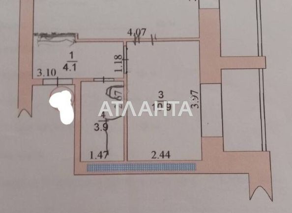 1-комнатная квартира по адресу Мира пр. (площадь 44,0 м2) - Atlanta.ua - фото 2