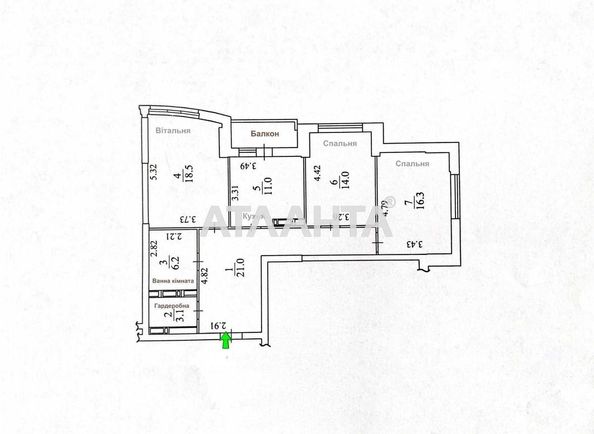 3-rooms apartment apartment by the address st. Motornyy per (area 92,0 m2) - Atlanta.ua - photo 20
