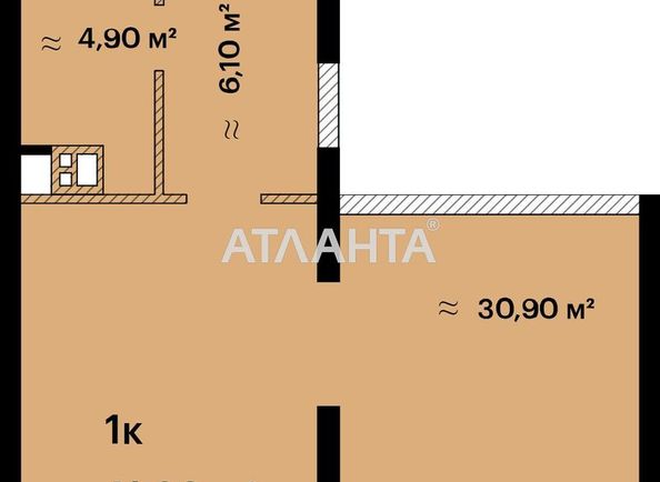 1-комнатная квартира по адресу ул. Литературная (площадь 40,9 м2) - Atlanta.ua - фото 14