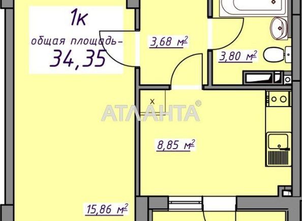 1-room apartment apartment by the address st. Massiv 10 (area 33,3 m2) - Atlanta.ua - photo 8