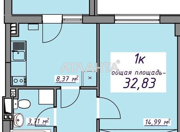 1-кімнатна квартира за адресою вул. Масив 10 (площа 32,6 м²) - Atlanta.ua - фото 5