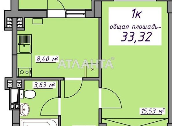 1-кімнатна квартира за адресою вул. Масив 10 (площа 33,4 м²) - Atlanta.ua - фото 3