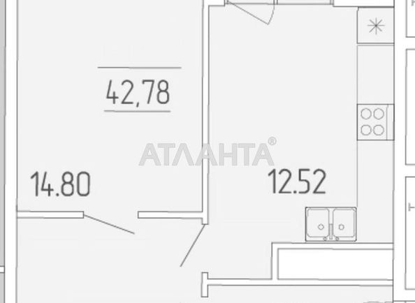 1-кімнатна квартира за адресою вул. Краснова (площа 42,8 м2) - Atlanta.ua - фото 2