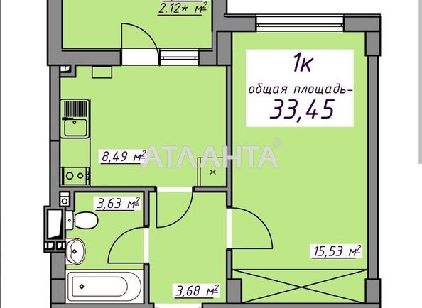 1-room apartment apartment by the address st. Massiv 10 (area 33,5 m2) - Atlanta.ua - photo 4
