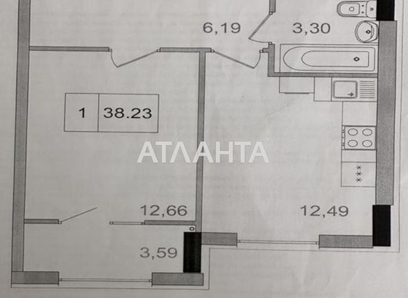 1-room apartment apartment by the address st. 7 km ovidiopolskoy dor (area 38 m²) - Atlanta.ua - photo 6
