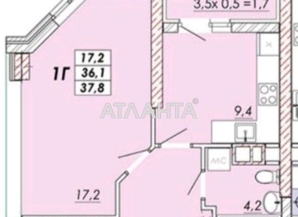 1-room apartment apartment by the address st. Ovidiopolskaya dor (area 38,0 m2) - Atlanta.ua