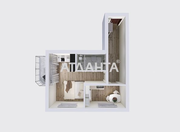 1-room apartment apartment by the address st. Tsentralnaya (area 38 m²) - Atlanta.ua - photo 16