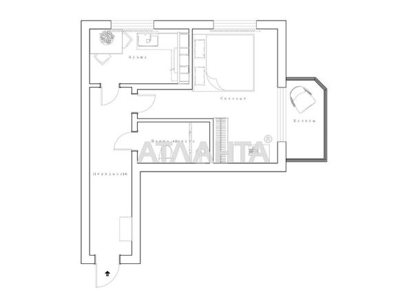 1-room apartment apartment by the address st. Tsentralnaya (area 38 m²) - Atlanta.ua - photo 29