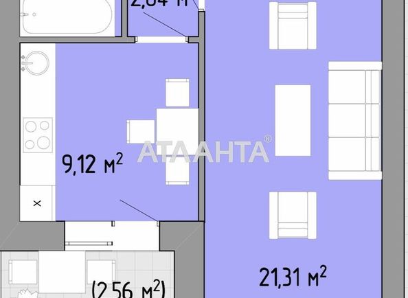 1-room apartment apartment by the address st. Nebesnoy Sotni pr Zhukova marsh pr Leninskoy iskry pr (area 39,4 m2) - Atlanta.ua - photo 6