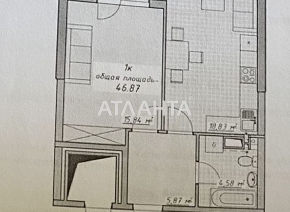 1-кімнатна квартира за адресою Курортний пров. (площа 46,9 м²) - Atlanta.ua - фото 2