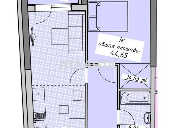 1-room apartment apartment by the address st. Kurortnyy per (area 44,8 m²) - Atlanta.ua - photo 5