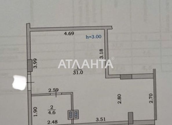 1-комнатная квартира по адресу Ванный пер. (площадь 36,0 м2) - Atlanta.ua - фото 8
