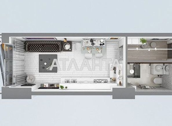 1-room apartment apartment by the address st. Gagarinskoe plato (area 26,1 m2) - Atlanta.ua - photo 4