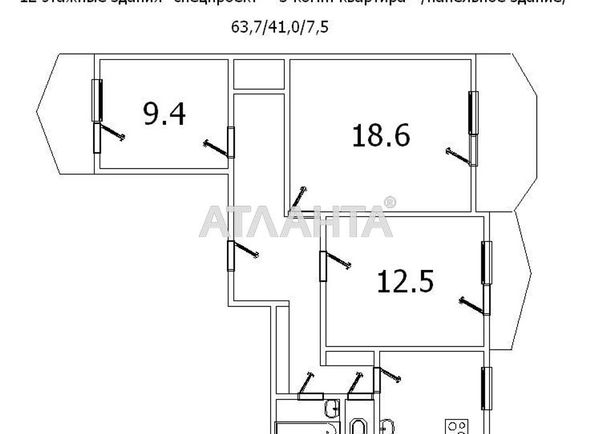 3-rooms apartment apartment by the address st. Paustovskogo (area 72,0 m2) - Atlanta.ua - photo 11