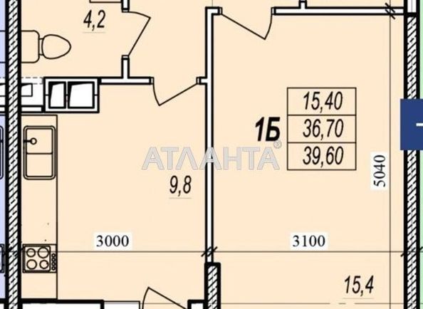 1-кімнатна квартира за адресою вул. Прохорівська (площа 39,6 м2) - Atlanta.ua - фото 7