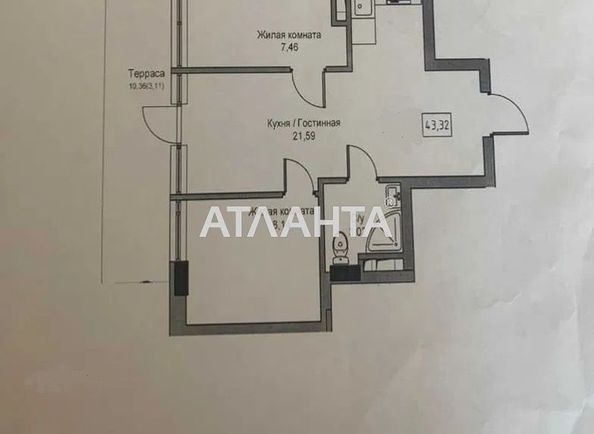 2-rooms apartment apartment by the address st. 7 km ovidiopolskoy dor (area 44,0 m2) - Atlanta.ua - photo 3