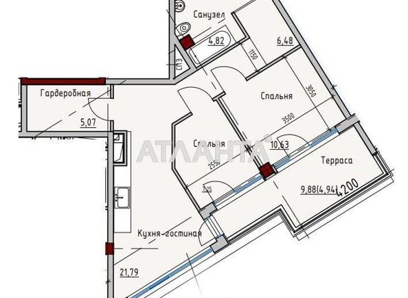 2-rooms apartment apartment by the address st. Primorskaya Suvorova (area 61,0 m2) - Atlanta.ua - photo 5